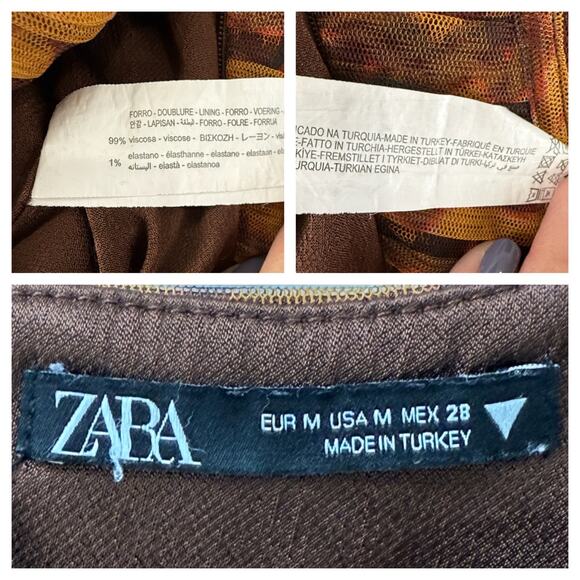 Zara Corset Women's M Y2K Festival Mesh Streetwear Mobwife Chocolate Brown Boho - Picture 7 of 8